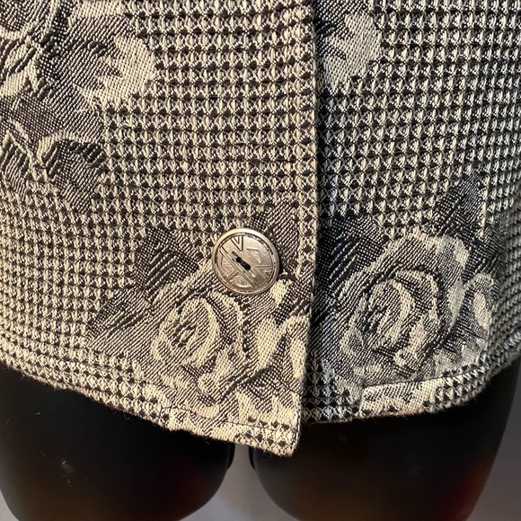 NEW IDENTITY Rose and Houndstoothish Print One Button Blazer - Picture 12 of 16